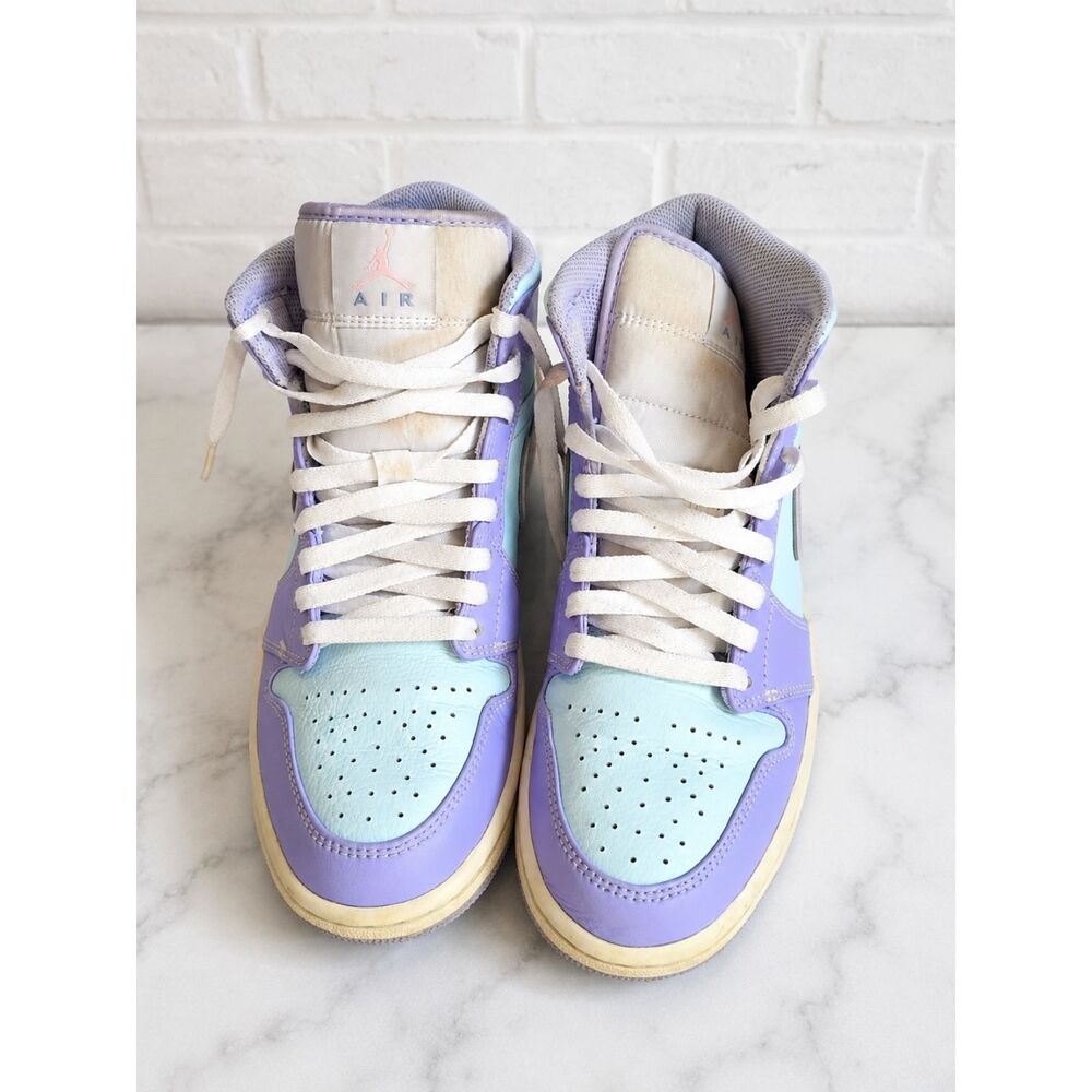 Nike Air Jordan 1 Mid Purple Pulse Aqua Men's Size 9 554724-500
